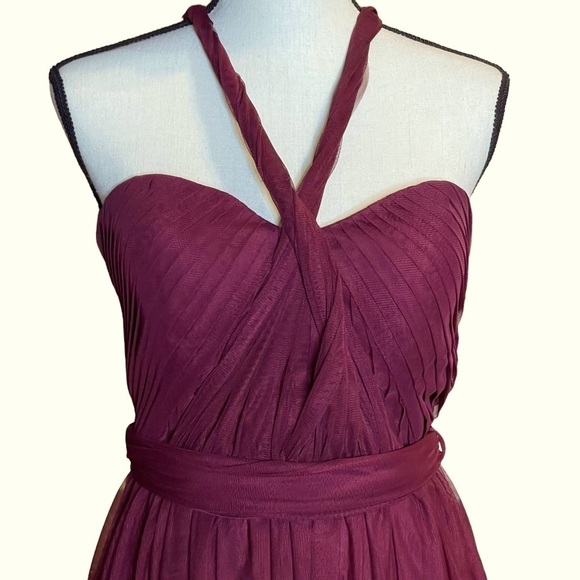 Birdy Grey Grace Convertible Chiffon Cabernet Maxi Dress Size M Bridesmaid HOCO - Picture 4 of 15